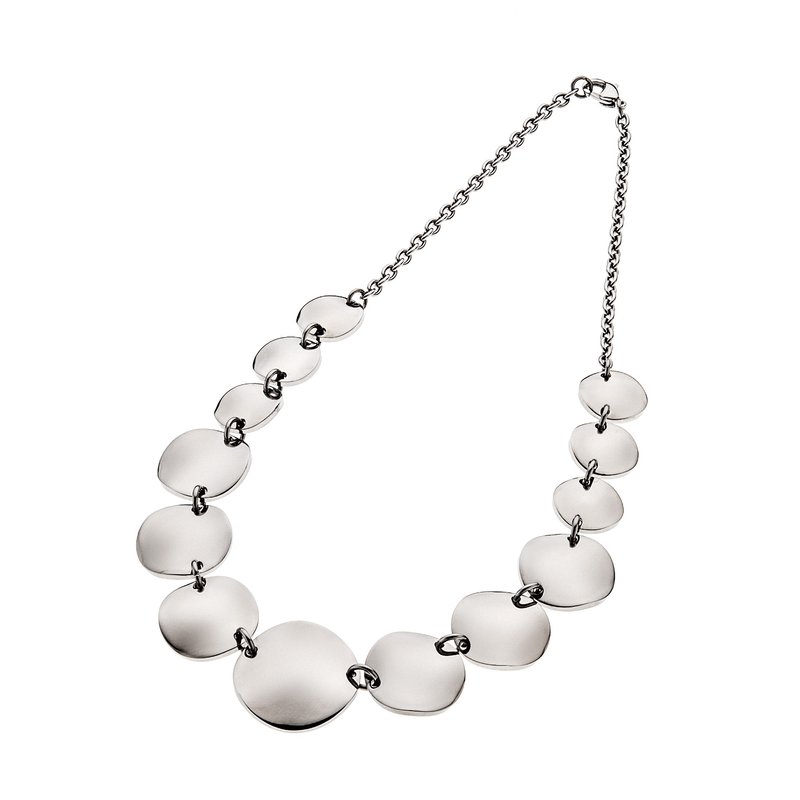 Polished STEELX 'stepping stones' Necklace - N3821 - Click Image to Close